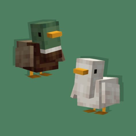 Minecraft Duck Statue, Minecraft Mods Animals, Minecraft Mobs Art, Cute Minecraft Animals, Duck Minecraft, Minecraft Illustration, Blockbench Minecraft, Minecraft Parrot, Minecraft Mobs Ideas