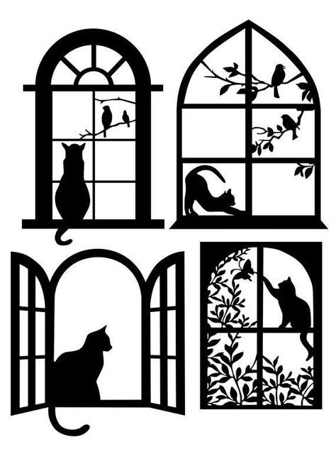 Silhouette Chat, Arte 8 Bits, Bedroom Wall Hangings, Artwork For Home, Silhouette Art, Christmas Illustration, Kirigami, Bottle Art, Metal Artwork