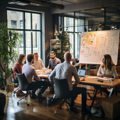 #TeamMeetingDiscussion: A diverse group of #professionals engaged in a #strategicmeeting in a modern #officesetting. #office #meeting #team #professionals #discussion #aiart #aiphoto #stockcake ⬇️ Download and 📝 Prompt 👉 https://stockcake.com/i/team-meeting-discussion_76568_5843 Office Meeting Aesthetic, Work Meeting Aesthetic, Meetings Aesthetic, Team Work Aesthetic, Team Work Pictures, Informal Meeting Room, Scrum Meeting, Inclusive Leadership, Play Aesthetic