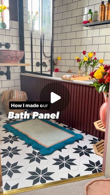 Bath Panelling, Tiled Bath Panel Ideas, Diy Bath Panel Ideas, Painted Bath Panel, Tiles Bath Panel, Bath Panels, Diy Bath Panel, Panelled Bathtub, Wooden Bath Panel Ideas