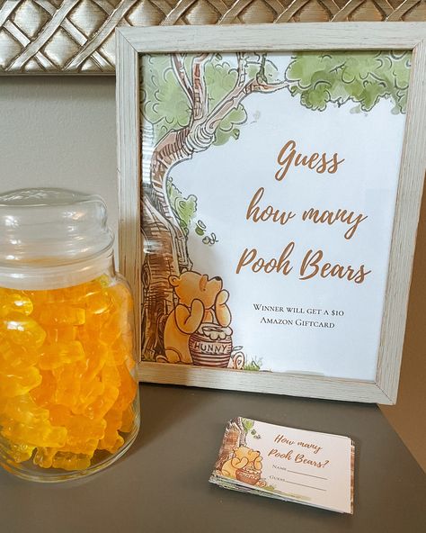 Winnie-the-Pooh Baby Shower Ideas - Sarah Barnes Pooh Bear Shower Ideas, A Little Pooh Is Almost Due, Winnie The Pooh Colors, Pooh Gender Reveal Ideas, Baby Boy Winnie The Pooh Shower Ideas, Pooh Bear Baby Shower Games, Winnie The Pooh Baby Shower Themes, Dollar Tree Winnie The Pooh Diy, Winnie The Pooh Shower Games