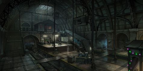 ArtStation - Batman Season 2 - League of Villains Lair, Gray Rogers Villains Lair, League Of Villains, Wayne Manor, Underground Garage, Background Drawing, Mission Impossible, Watch Dogs, Fire Station, Book Inspiration