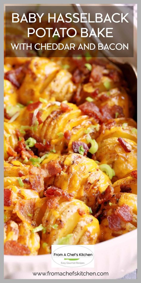 Potato Bake, Hasselback Potatoes, Bacon Potato, Vegetables Recipes, Baked Bacon, Potato Recipes Side Dishes, Chef's Kitchen, Vegetable Side, Potato Side Dishes