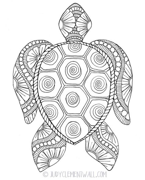 Gorgeous Sea Turtle Coloring Page: Spend your free time #coloring this intricate #seaturtle   that you will absolutely love. #coloringpage #adultcoloringpages Turtle Coloring, Turtle Coloring Pages, Arte Doodle, صفحات التلوين, Free Adult Coloring Pages, Printable Adult Coloring Pages, Adult Coloring Book Pages, Turtle Art, Pola Sulam