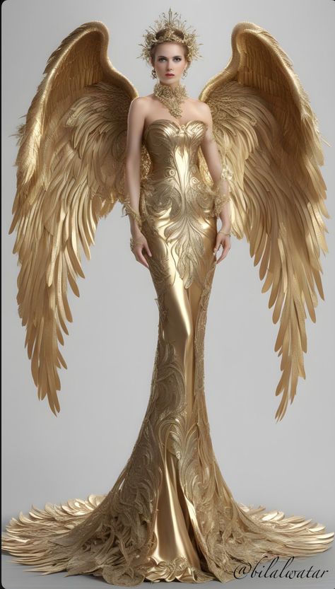 Angel Artwork, Angel Images, Beautiful Angels Pictures, Angel Warrior, Wings Art, Fantasy Gowns, Angels In Heaven, Goddess Art, Fantasy Costumes