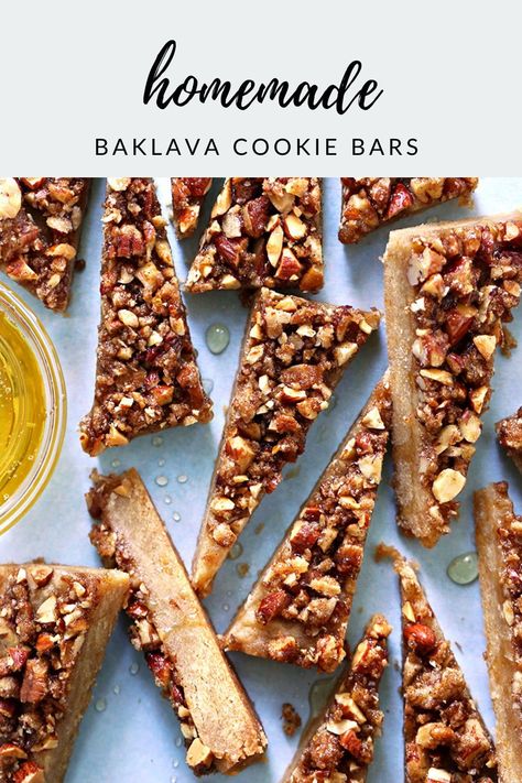 Baklava Cookie Bars, All Recipes.com Website, Baklava Fingers, Baklava Cookies Recipe, Baklava Bars, Baklava Cookies, Easy Baklava, Cookie Perfection, Baklava Dessert