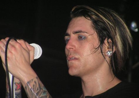 Davey Havok Long Hair, Davey Havok, Fire Inside, A Fire, This Man, Glitter, Long Hair Styles, Tattoos, Hair