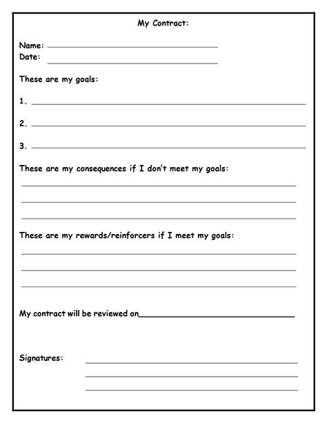 Self Behavior Contract template - How to make a Behavior Contract with yourself? Download this free Self Behavior Contract template now! Student Behavior Contract, Behavior Contract, Behavior Intervention Plan, Behavior Plans, Behavior Interventions, Classroom Behavior Management, Behaviour Management, School Social Work, Behavior Modification