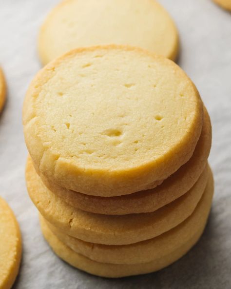 Easy Butter Cookies Recipe | 3-ingredient Butter Cookies 3 Cookie Butter Emulsion Recipes, Slice And Bake Butter Cookies, Cut Out Butter Cookies Recipe, Custard Powder Cookies, Best Shortbread Cookie Recipe Butter, 4 Ingredient Sugar Cookies, Easy Baking Recipes No Butter, 3 Ingredients Butter Cookies, Simple Butter Cookie Recipe