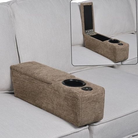 Amazon.com: beyond SMART Multifunctional Sofa Armrest, Couch Armrest with Cup Holder, Removable Sofa Caddy with Storage,Equipped with LED Reading Light&Wireless Charge Stand, Brown : Home & Kitchen Shelf Behind Couch, Sofa Armrest, Behind Couch, Couch With Ottoman, Led Reading Light, Kitchens Luxury, Ottoman Tray, Couch Table, Wine Glass Holder