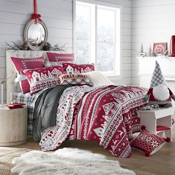 Quilts & Bedspreads for Sale | Bedspread Sets | JCPenney Christmas Bedding, Bernhardt Furniture, Coverlet Bedding, Holiday Vibes, Christmas Bedroom, Mountain Lodge, Christmas Style, Christmas Quilt, Quilt Set