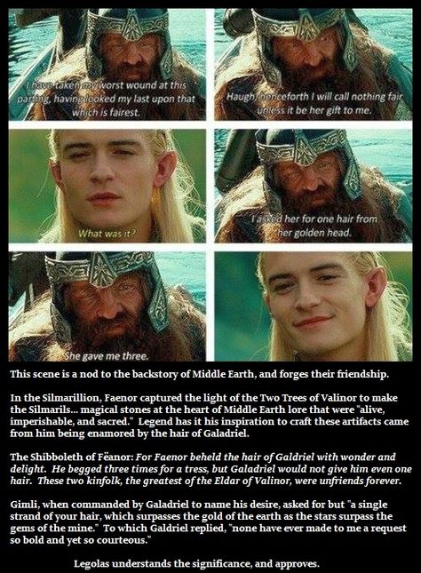 Gimli And Galadriel, Lotr Legolas, Legolas And Gimli, History Of Middle Earth, Lotr Elves, Lotr Art, Hobbit Hole, Legolas, Celebrities Humor