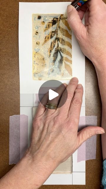 Diana Garrison on Instagram: "Day 61: Step aside, raw umber; quinacridone nickel azo gold is the star in this combo! (Nice work, paper pixies!)  1 gel print with 2 random colors + 1 random paper collaged between the layers. Follow #100randomprints to see them all. 🧡  The color gods have a free color resource for you in my profile! Tag me if you invite them into your studio for random color selections, and I’ll share your work in my stories.   #the100dayproject2024 #colorgods #paperpixies #randomcolors #randompapers #gelprinting #mixedmedia #collage #rawumber #quinacridonenickelazogold" Torn Paper Collage Ideas, Decoupage Painting Canvas, Collage Work Ideas, Gel Print Collage, Gel Print Art, Gel Printing Ideas, Gelli Printing Tutorials, Gelli Printing Techniques, Monoprint Art