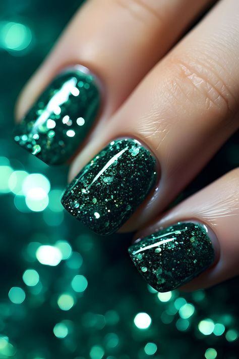 emerald green nails, glitter nail art, nail design ideas, nail inspiration, nail trends, trendy nails, sparkly nails, green glitter nails, glamorous nails, beautiful nails, nail goals, nail inspo, nail ideas, nail aesthetics, nail vibes, nail styles, chic nails, nail fashion, nail looks, nail colors, nail magic, nail beauty, nail obsession, nail love, nail passion Green Nails Glitter, Green Sparkly Nails, Green Glitter Nails, Glitter Pedicure, Emerald Green Nails, Nail Aesthetics, Nail Parlour, Nail Vibes, Emerald Nails