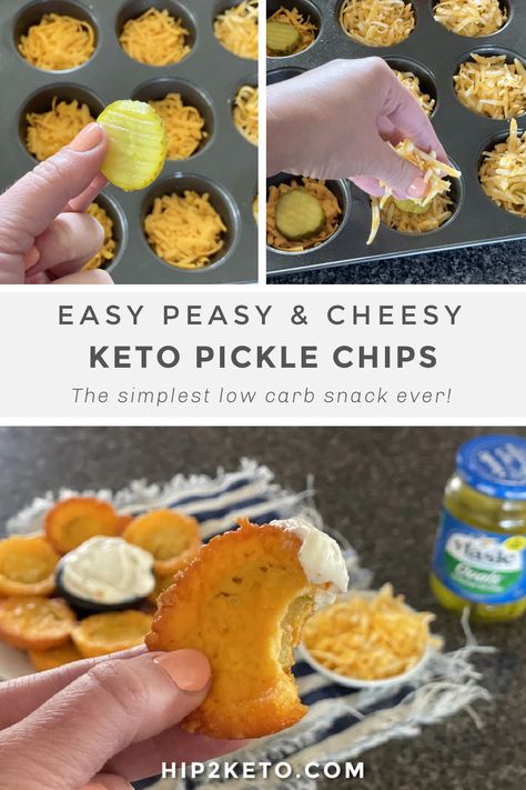 Keto Deep Fried Pickles, Keto Corn Chips Recipe, Keto Snacks For Picky Eaters, Pickle Snacks Ideas Keto, Pickel Snacks, Keto Pickle Snacks, Cheesy Bacon Fried Pickles Keto, Low Carb Pickle Recipes, Airfryer Pickle Chips