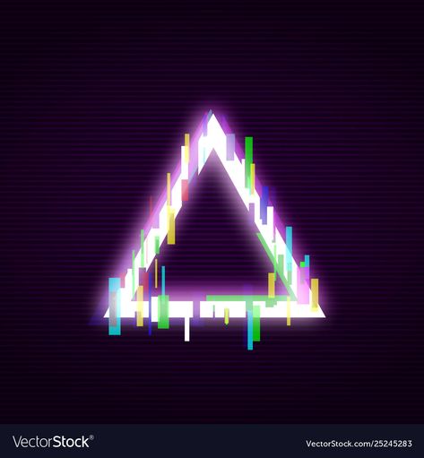 Neon Triangle, Glitch Effect, Graphic Design Elements, Abstract Styles, Design Element, Black Background, Black Backgrounds, Png Images, Vector Free