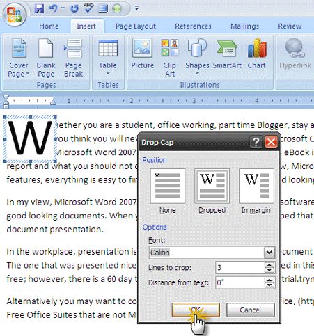 How To Use Drop Caps To Enhance Your Text In Microsoft Word Word Notes Microsoft, Microsoft Word Shortcut Keys, Microsoft Word Formatting, Microsoft Word Lessons, Microsoft Applications, Diy Projects That Sell Well, Word App, Normal Style, Computer Tricks