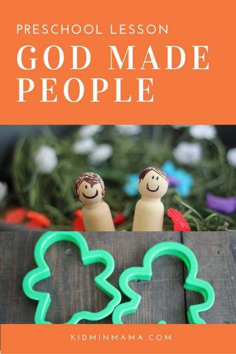 God Made Adam And Eve Craft Preschool, God Created People Craft, God Made Me Preschool Activities, God Made People Craft, Creation Lesson For Preschoolers, Created In The Image Of God, God Created Man In His Image Craft, Creation Crafts For Toddlers, God Made People Preschool Craft