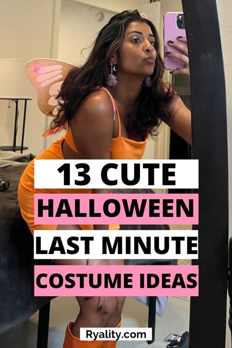 obsessed with these easy last minute costumes Las Minute Costume, Simple Last Minute Costumes For Women, Last Min Costume Easy, Last Halloween Costumes Minute, Fast Easy Halloween Costumes, Super Easy Last Minute Halloween Costume, Cute Last Minute Costumes, Last Minute College Halloween Costumes, Hot Last Minute Halloween Costumes