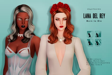 Daylife Sims, Lana Del Rey Hair, Sims 4 Decades Challenge, Sims 4 Mm Cc, Sims 4 Mm, Sims 4 Collections, Sims 4 Maxis Match, Sims Hair, Maxis Match Cc