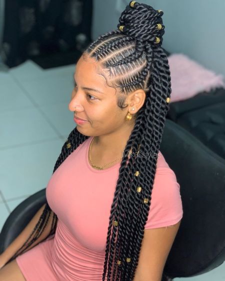 30 Best Cornrow Braids and Trendy Cornrow Hairstyles for 2020 - Hadviser Half Up Half Down Braid Black Women, Half Up Half Down Hair Braids Black Women, Fall Braid Styles For Black Women, Half Up Braided Hairstyles Black Women, Light Braids For Black Women, Half Up Half Down Braided Hairstyles Black Women, Up Down Braids For Black Women, Braided Half Up Half Down Hair Black Women Braids, Half Up Down Braided Hairstyles