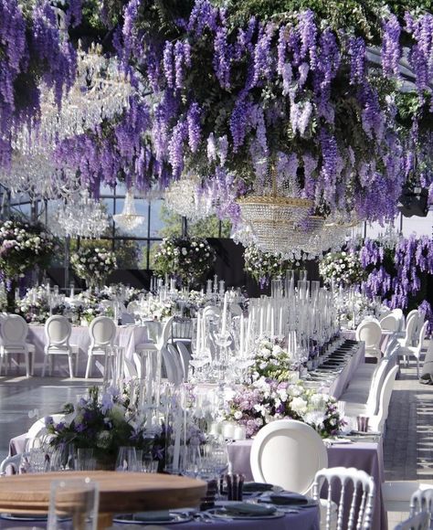 Lilac Wedding Decorations, Lavender Themed Wedding, Lilac Wedding Themes, Light Purple Wedding, Themed Wedding Reception, Lavender Wedding Theme, White Wedding Decorations, Wedding Colors Purple, Dream Day