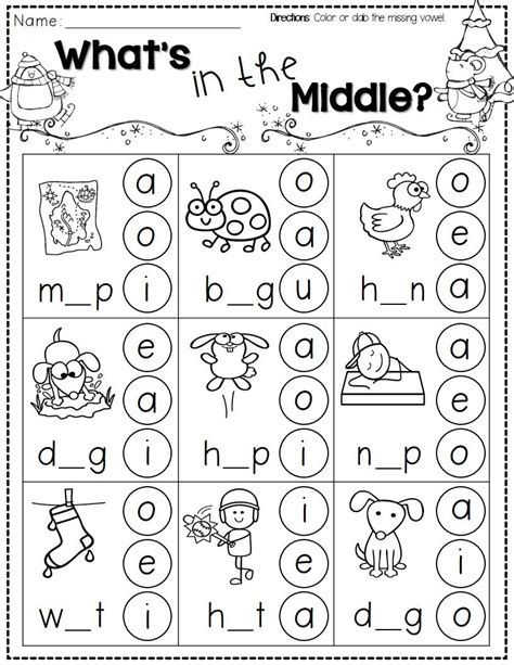 Summer Review Packet (kindergarten) | Kindergarten Phonics Middle Sounds Worksheet, Digraphs Worksheets, Cvc Worksheets, Cvc Words Worksheets, Middle Sounds, Beginning Sounds Worksheets, Missing Letters, Kindergarten Phonics Worksheets, Vowel Worksheets