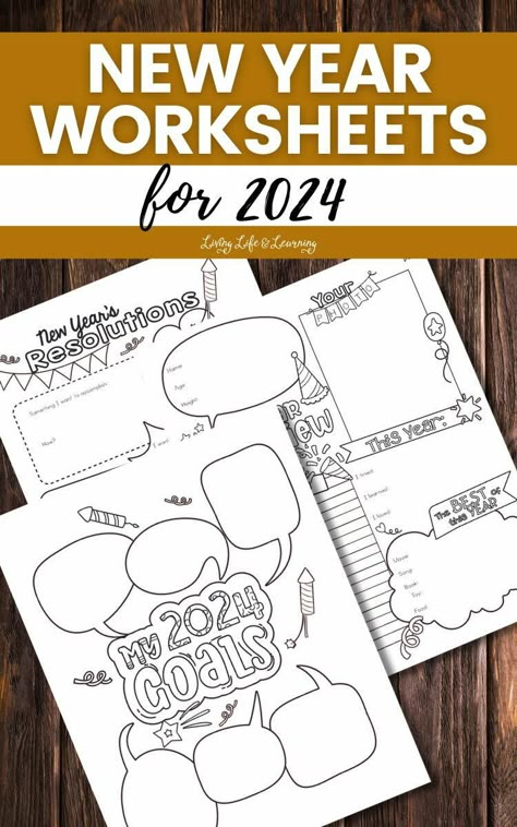 "New Year worksheets for 2024 are an excellent way for parents to encourage their kids to think about new goals and resolutions while having fun. Looking for more ideas for the New Year? Check out this awesome list of fun and educational New Year Activities for Kids! As the new year approaches, it’s a great time to help your children reflect on the past and look ahead to what they want to achieve in 2024. These printable worksheets provide activities that can foster communication between 2024 Goals Worksheet, Kids New Years Resolutions Printable Free, 2024 Worksheets For Kids, New Year 2024 Activities For Kids, Kids New Year Resolutions, New Years Resolution For Teens, 2024 Activities For Kids, New Year's Resolutions Activities, 2024 School Goals