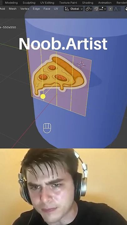 Noob vs Pro artist: adding stickers #blendertutorial #blender #blendercommunity #blender3d #b3d Blender Hacks, 3d Modeling Tutorial, Blender Tutorial, Blender 3d