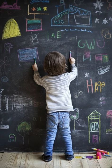 "Elevate your decor with the charm of DIY Chalkboard Walls! 🛠️🖍️ A great way to add function and fun to your home. 🌿✨ #ChalkboardInspiration #DIYDecor #WallCrafts" Chalkboard Walls, Kids Church Activities, Whiteboard Wall, Blackboard Wall, Chalk Wall, Activity Room, Diy Chalkboard, Chalkboard Wall, Kids Activity