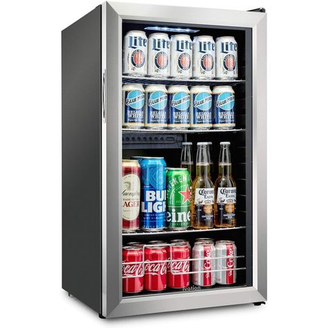 Mini Drink Fridge, Tiny Fridge, Drink Fridge, Chilled Beer, Beverage Fridge, Beer Fridge, Interior Led Lights, Beverage Refrigerator, Small Refrigerator