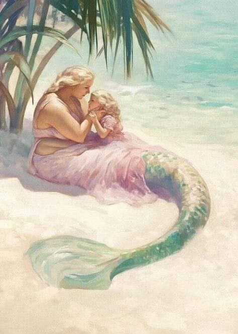 Beach Mom Aesthetic, Mermaid On The Beach, Mermaid Fanart, Mermaid Pinup, Mermaid Paintings, Mermaid Sitting, Mermaids Art, Mermaid Artwork, Siren Mermaid