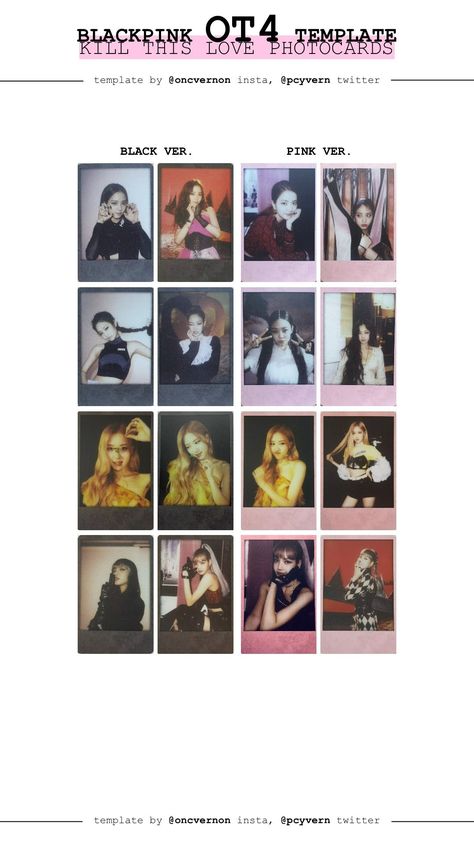 Wishlist Template, Photocards Template, Lomo Card, Photo Card Template, Solo Album, Scrapbook Stickers Printable, Love Posters, Love Photos, Black Pink Kpop