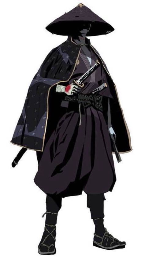 Samurai Clothing Reference, Ronin Samurai Outfit, Samurai Clothing Drawing, Sekiro Character Design, Samurai Art Reference, Japanese Samurai Character Design, Samurai Inspired Outfit, Cool Ninja Outfits, Ronin Character Design Male