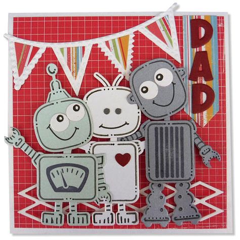 Diy Boy Gifts, Robot Ideas, Paper Robot, Robot Birthday Party, Marianne Design Cards, Robot Party, Scrapbook Stuff, Birthday Cards For Boys, Boy Cards