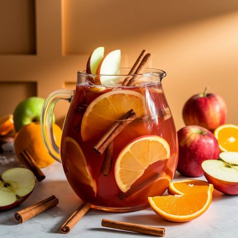 Cinnamon Apple Punch Mocktail Recipe: Refreshing Fall Delight! - Thirsty Tales Apple Punch Recipes Non Alcoholic, Autumn Punch Recipes Non Alcoholic, Fall Mocktail Recipe Pitcher, Fall Lemonade Recipe, Fall Punch Recipes Non Alcoholic, Apple Juice Punch, Apple Cinnamon Tea Recipe, Fall Mocktail Recipe, Punch Mocktail