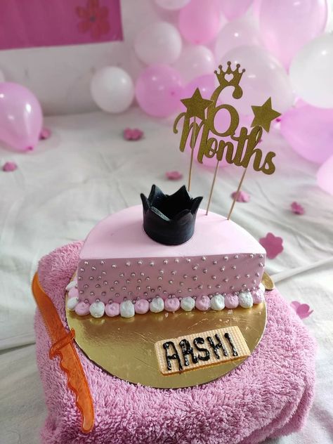 Half Month Cake Ideas, Half 6 Months Birthday Cake, 6 Month Bday Cake, Cake For Half Birthday, 6 Months Birthday Cake For Girl, 1/2 Birthday Cake 6 Months Girl, 6 Month Birthday Decoration Ideas, Half Month Birthday Cake, Half Cake Birthday 6 Months Girl