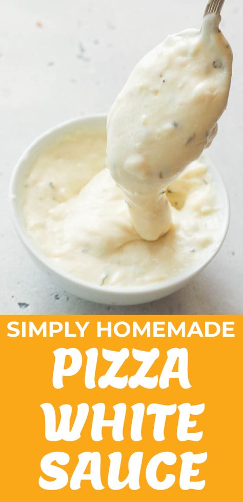 Pizza With White Sauce Recipe, Alpine Pizza Sauce Recipe, White Sauce Recipe For Pizza, White Sauce Pizza Ideas, How To Make White Pizza Sauce, White Sauce Pizza Toppings, Homemade Pizza White Sauce, Homemade White Sauce Pizza, Mayo Pizza Sauce