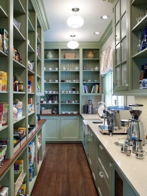 design kitchen pantry Perfect Pantry, Pantry Room, Pantry Remodel, Huge Kitchen, Kitchen Pantry Design, Kitchen Pantry Cabinets, Popular Kitchens, Prep Kitchen, Butler's Pantry