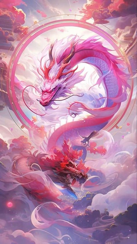 Pink Dragon Aesthetic, Chinese Dragon Art, Phoenix Artwork, Chinese Zodiac Dragon, Unicorn Artwork, Dragon Wallpaper Iphone, Mythical Creatures Fantasy, Dragon Artwork Fantasy, Aesthetic Wallpaper Iphone