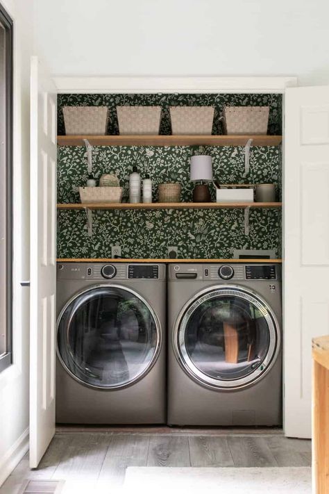 Laundry Closet Ideas, Small Laundry Closet, Laundry Closet Makeover, Organization Laundry, Laundry Nook, Closet Laundry, Laundry Room Closet, Laundry Room Renovation, Kitchen Refresh