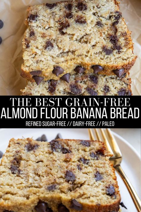 almond flour banana bread Grain Free Banana Bread, Healthy Banana Bread Almond Flour, Banana Almond Bread, Almond Flour Banana Bread Recipe, Banana Bread Almond Flour, Almond Flour Banana, Best Gluten Free Desserts, Flours Banana Bread, Delicious Sweets