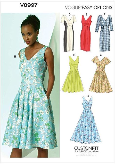 Vogue Dress Patterns, Princess Seam Dress, Dresses By Pattern, Summer Dress Patterns, Pattern Dress Women, Vogue Dress, Vogue Sewing, Vogue Sewing Patterns, Vogue Pattern