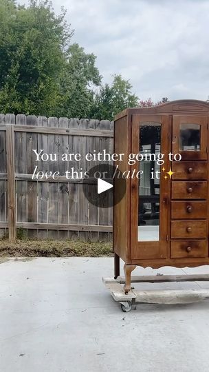 909K views · 11K reactions | Wardrobe makeover DETAILS ➡️ This vintage wardrobe was in pretty rough shape when I got it. As soon as I saw it, I envisioned Pottery Barn’s Sausalito armoire. I wasn’t sure how it would turn out, but I love it. Here’s what I did:✨After removing the curves that dated it, I stripped it, sanded it, built a base out of 2 x 2s, paint-washed and then glazed it. I replaced the glass with cane, sealed it and here she is!If you need the steps or supplies, I’ll post them in the COMMENTS⤵️ (links earn commissions). #oldtonewfurniture #vintagefurnituremakeover | Shelly Chic Boutique | Shelly Chic Boutique · Original audio Furniture Repair, Antique Chifferobe Makeover, Antique Chifferobe, Raw Wood Furniture, Vintage Furniture Makeover, Vintage Armoire, Barn Door Designs, Wardrobe Makeover, Dyi Projects