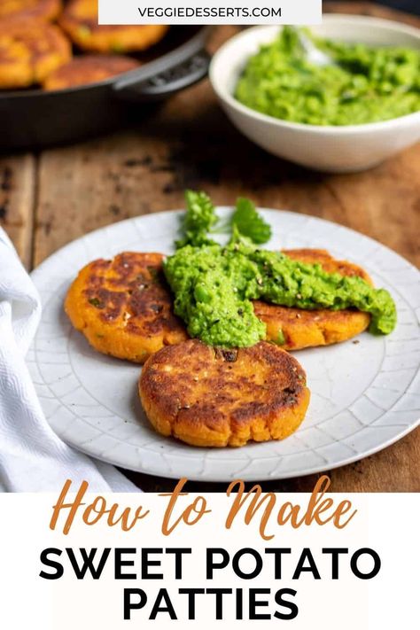 Sweet Potato Pancakes Savory, Sweet Potato Burger Patties, Fritata Recipe Sweet Potato, Vegan Sweet Potato Patties, What To Do With Mashed Sweet Potatoes, Sweet Potato Fritters Recipe, Sweet Potato Burger Recipe, Sweet Potato Cakes Recipes, Sweet Potato Cakes Fried