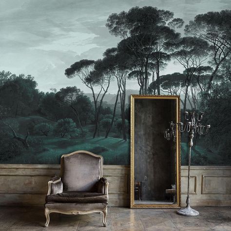 Les Dominotiers (@lesdominotiers) • Instagram photos and videos Tree Wallpaper Mural, Deco Baroque, Wallpaper Art Deco, Removable Wall Art, Tree Mural, Ancient Paintings, Art Deco Wallpaper, Tree Wall Decor, Kids Room Wallpaper