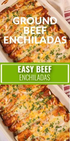 Casserole Enchilada, Enchiladas Mexicanas, Easy Beef Enchiladas, Beef Enchilada Recipe, Ground Beef Enchiladas, Easy Enchiladas, Enchiladas Recipe, Beef Enchiladas, Ground Beef Recipes Easy