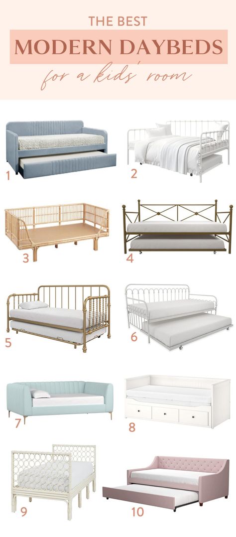 Day Bed For Kids Room, Day Bed For Nursery, Teen Day Bed, Daybed In Playroom Ideas, Daybed With Trundle Girls Room, Daybed For Guest Room, Two Daybeds In One Room Ideas, Cozy Office With Daybed, Nurseries With Daybeds