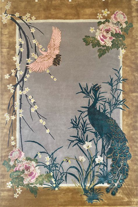 Bamboo Orchid, Wendy Morrison, Chinese Deco, Hand Tufting, Chinese Flowers, Silk Production, Chinese Philosophy, Chinese Art Deco, Japanese Garden Design