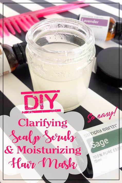 Southern Mom Loves: DIY Clarifying Scalp Scrub & Moisturizing Hair Mask Head Scrub For Dry Scalp, Essential Oil Hair Mask, Moisturizing Hair Mask Diy, Diy Scalp Scrub, Diy Hair Scrub, Clarify Hair, Moisturizing Hair Mask, Scalp Moisturizer, Skincare Recipes